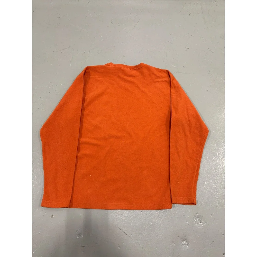 The North Face Mens Orange Microfleece Long Sleeve Crew Neck Pullover Top Size M - Picture 6 of 6